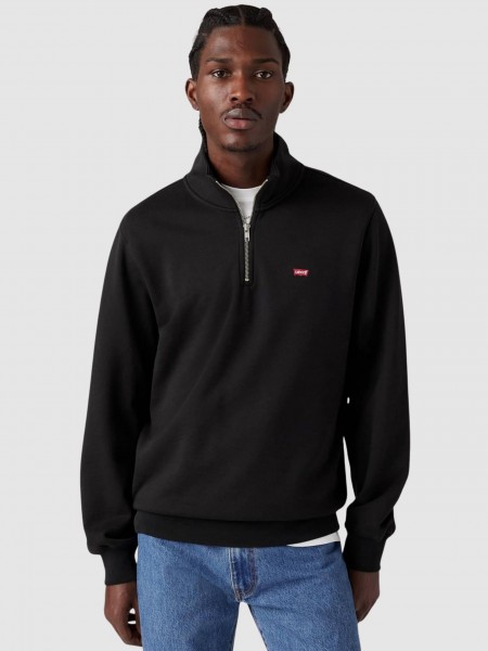 Camisola Levis Homem Original Hm 1/4 Zip Blacks