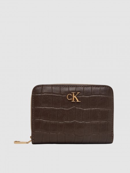 Carteira Calvin Klein Mulher Ck Croc Medium Flap Zip Around
