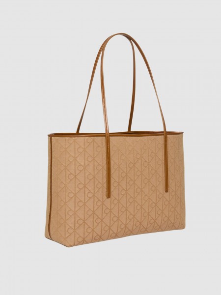 Mala Calvin Klein Mulher Emblem Aop Jacquard Tote W/pouch
