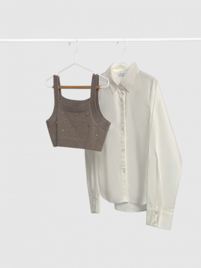 Conjunto Niña Crema Mayoral