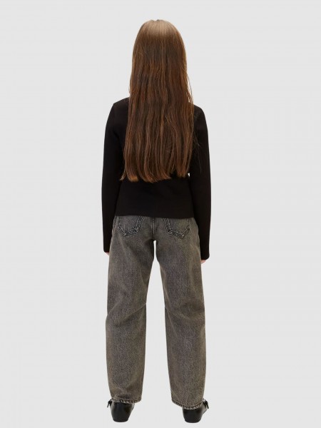 Camisola Calvin Klein  Menina Monologo Rib Ls T-Shirt