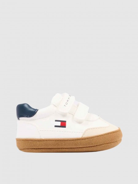 Sapatilha Tommy Hilfiger Menino Low Cut Velcro Sneaker Beige/off Wh