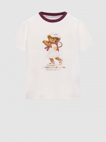 T-Shirt Guess Mulher Tennis Lady Bear Ss T-Shirt T-Shirt Guess Mulher Tennis Lady Bear Ss T-Shirt