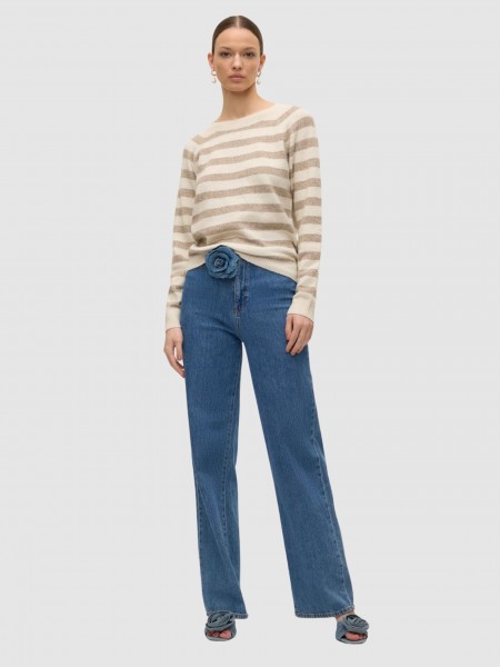Camisola Vero Moda Mulher Vmdoffy Ls O-Neck Blouse Ga Noos