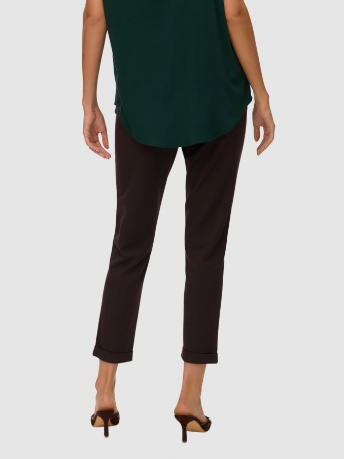Pantalones Mujer Castaño Oscuro Vero Moda