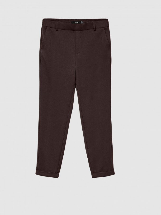 Pantalones Mujer Castaño Oscuro Vero Moda