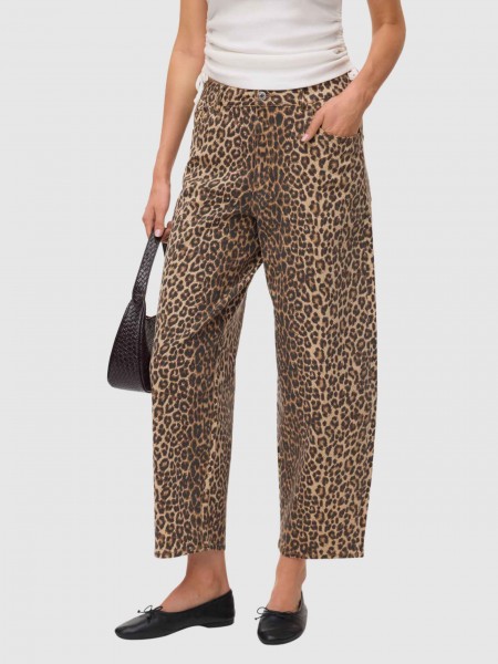 Cal�as Vero Moda Mulher Vmbillie Hr Barrel Ank Stretch Aop Jeans
