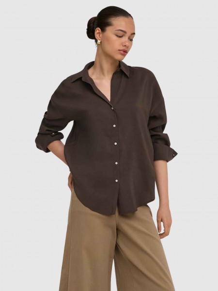 Shirt Woman Dark Brown Only