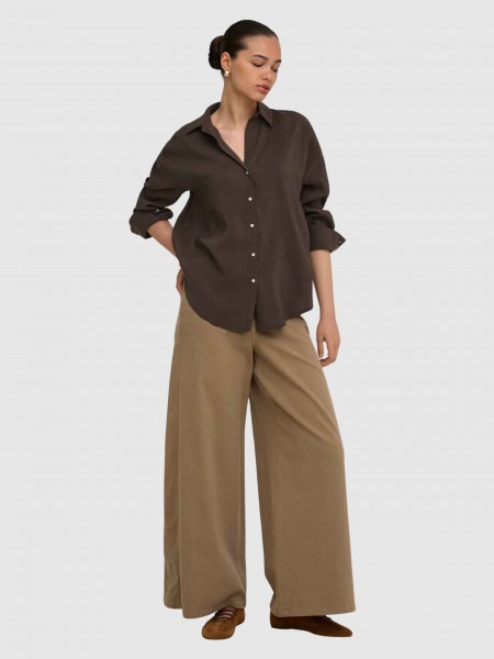 Shirt Woman Dark Brown Only Shirt Woman Dark Brown Only