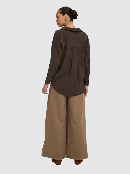 Shirt Woman Dark Brown Only Shirt Woman Dark Brown Only