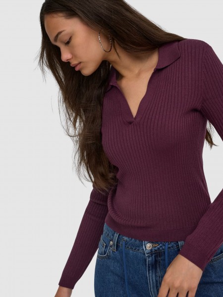 Pullover Woman Bordeaux Only Pullover Woman Bordeaux Only