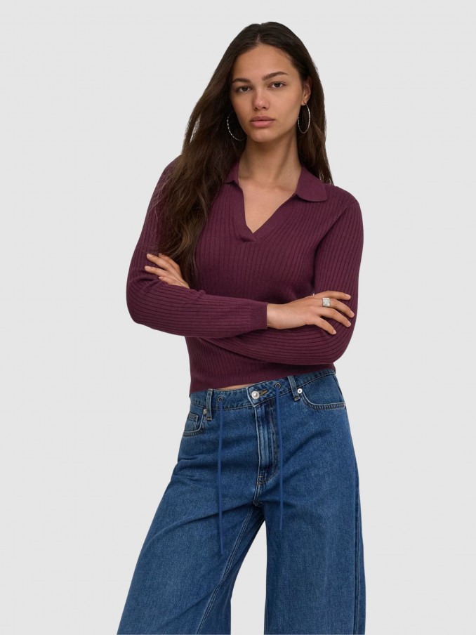 Pullover Woman Bordeaux Only