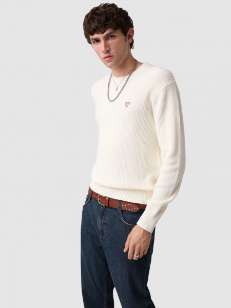 Sweatshirt Guess Homem Gj Ls Cn Mini Triangle Swtr