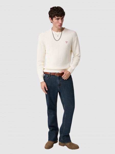 Sweatshirt Guess Homem Gj Ls Cn Mini Triangle Swtr