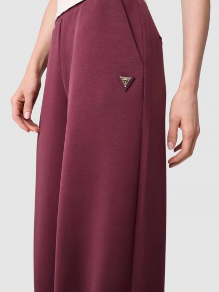 Cal�as Guess Mulher Olympe Wide Leg Pants