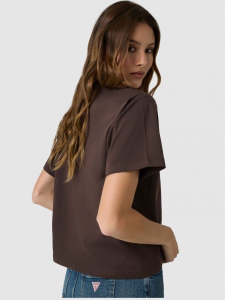 T-Shirt Guess Mulher Gj Ss Cn Boxy Mini Triang Tee T-Shirt Guess Mulher Gj Ss Cn Boxy Mini Triang Tee