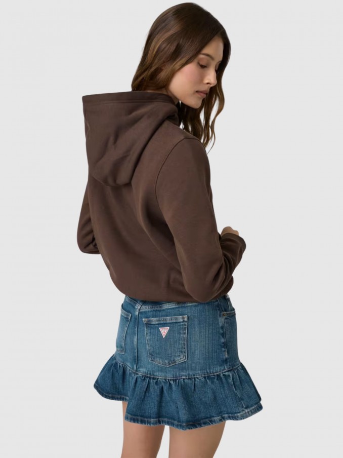 Sweatshirt Guess Mulher Gj Hood Reg Mini Triang Sweat