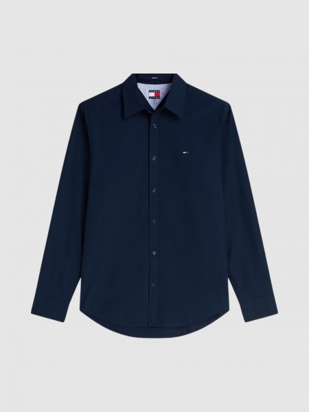 Shirt Man Navy Blue Tommy Jeans Shirt Man Navy Blue Tommy Jeans