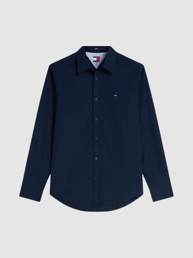 Camisa Hombre Azul Marino Tommy Jeans