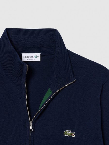 Casaco Lacoste Homem Zipped Sweatshirts Male Adult Knit Casaco Lacoste Homem Zipped Sweatshirts Male Adult Knit