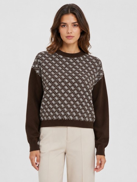 Camisola Guess Mulher Ls Mn Aubrey 4G Swtr