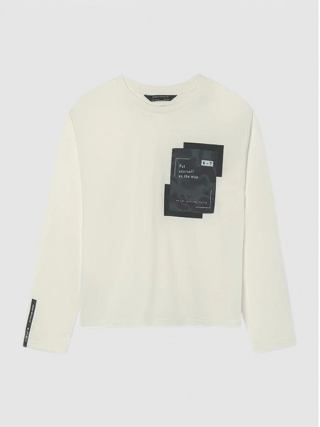 Camisola Mayoral Menino Camiseta M/comp. Bolso Camisola Mayoral Menino Camiseta M/comp. Bolso