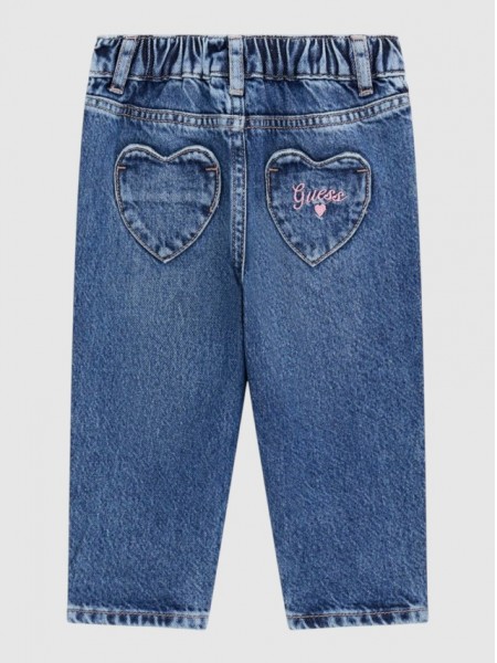 Jeans  Guess Menina Mom Fit Denim Pants W/embroide