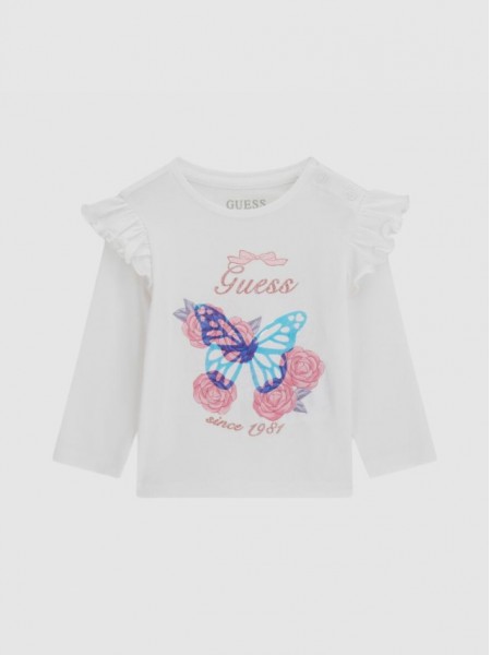 Camisola Guess Menina Ls T-Shirt W/ruffles