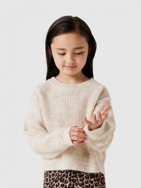 Camisola Name It Menina Nkfholly Ls Boxy Short Knit Noos