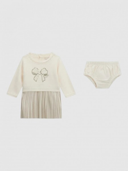 Vestido Bebe Ni�a Crema Guess