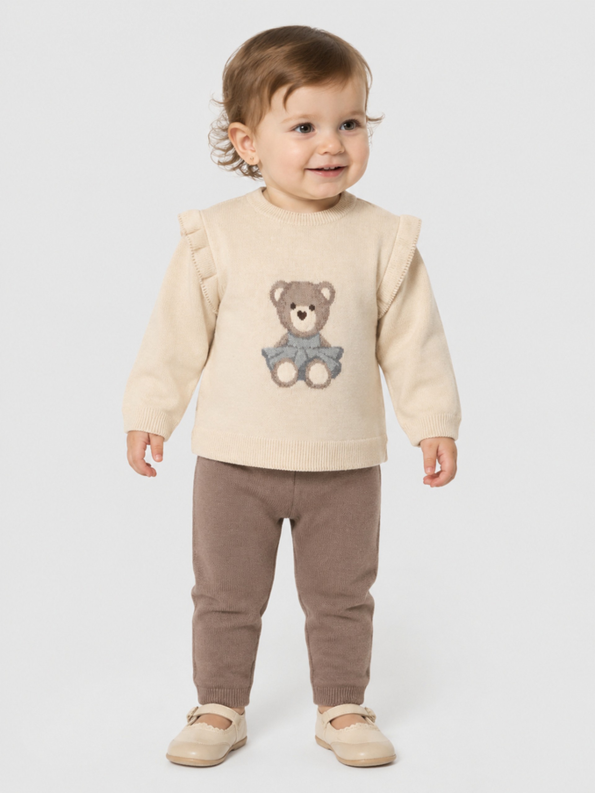 Conjunto Bebe Niña Crema Mayoral