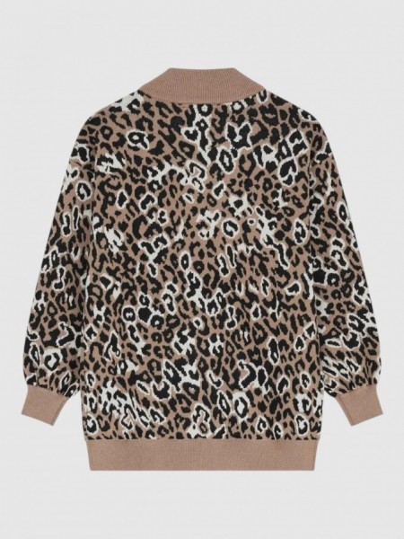 Casaco Guess Menina Ls Leopard Cardigan