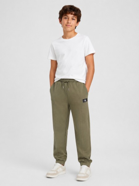 Cal�as Calvin Klein Menino Ck Woven Label Relaxed Sweatpant