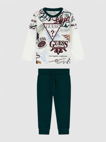 2 Pe�as Guess Menino Set Ls T-Shirt+Active Pants