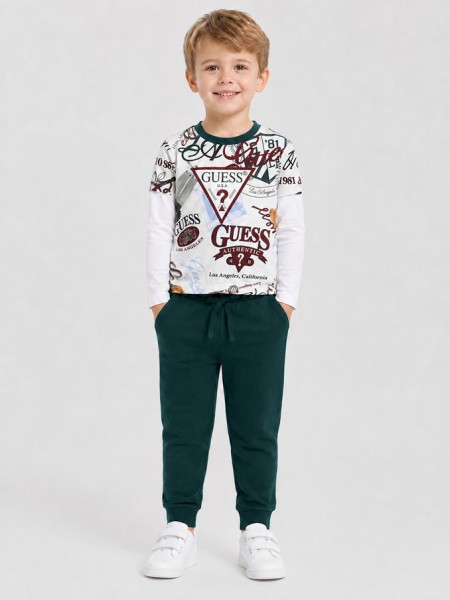 2 Pe�as Guess Menino Set Ls T-Shirt+Active Pants