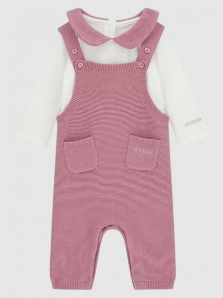 2 Pe�as Guess Menina Set: Ls Body +  Knit Romper