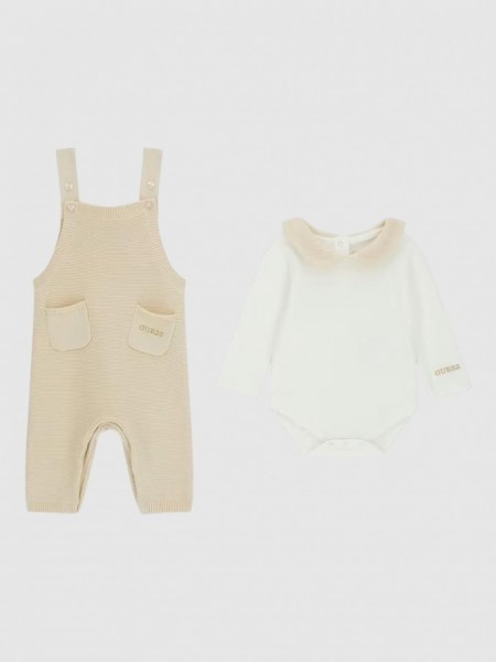 2 Pe�as Guess Menina Set: Ls Body +  Knit Romper