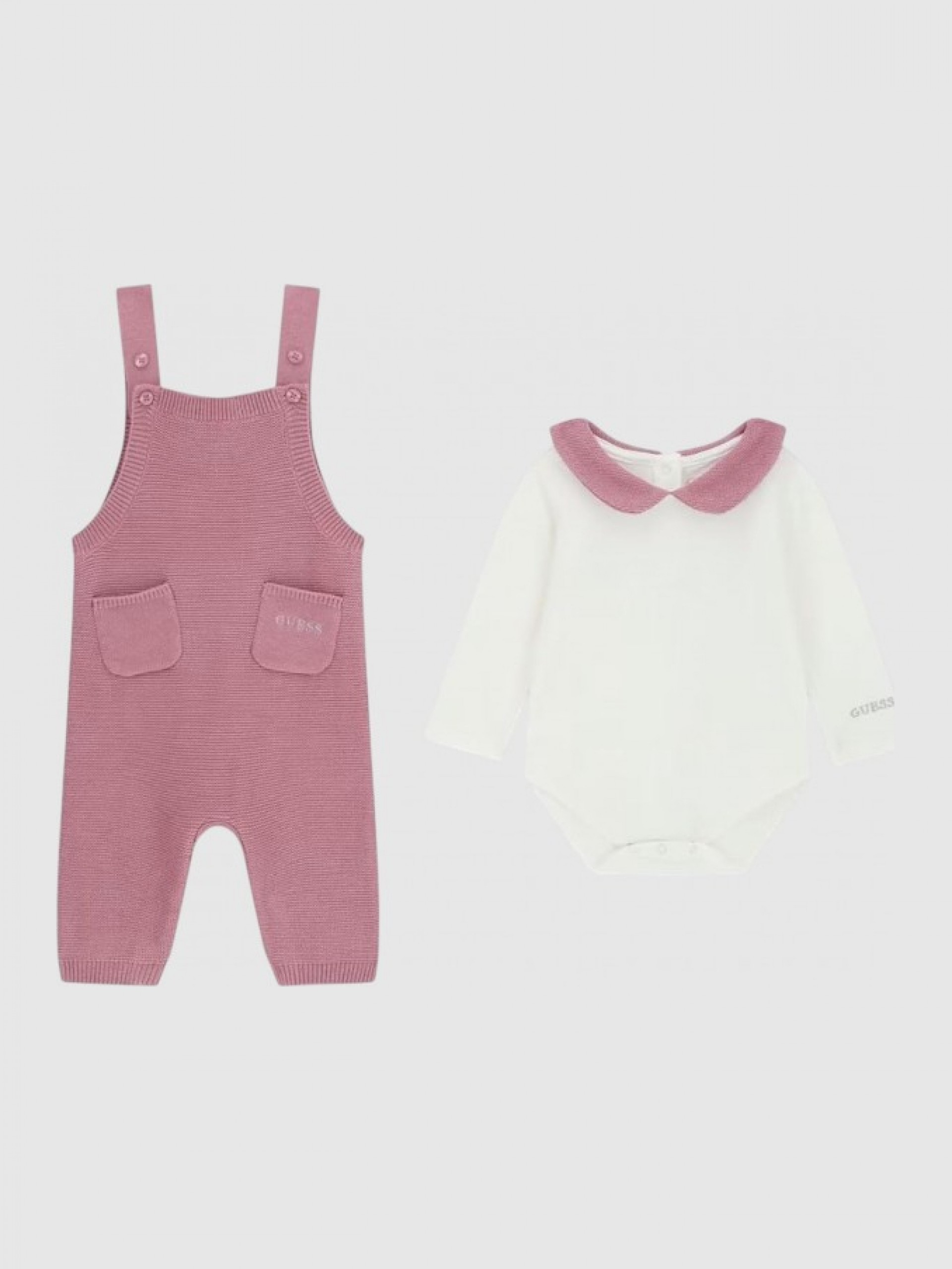 2 Peças Guess Menina Set: Ls Body + Knit Romper