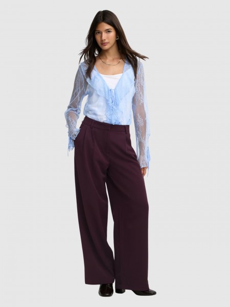 Pantalones Mujer Burdeos Only Pantalones Mujer Burdeos Only