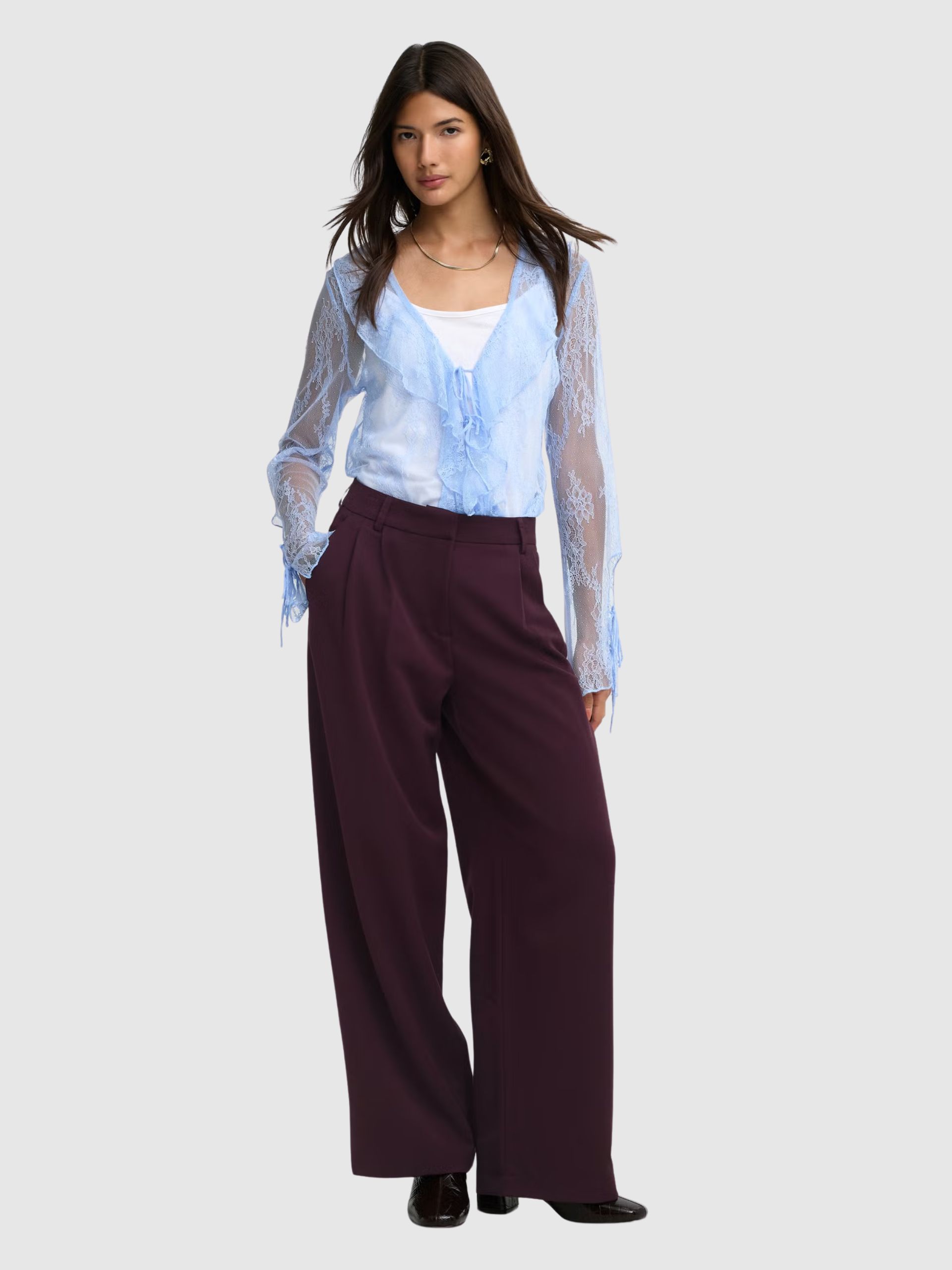 Pantalones Mujer Burdeos Only