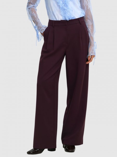 Pants Woman Bordeaux Only