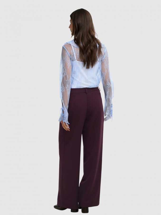Pantalones Mujer Burdeos Only