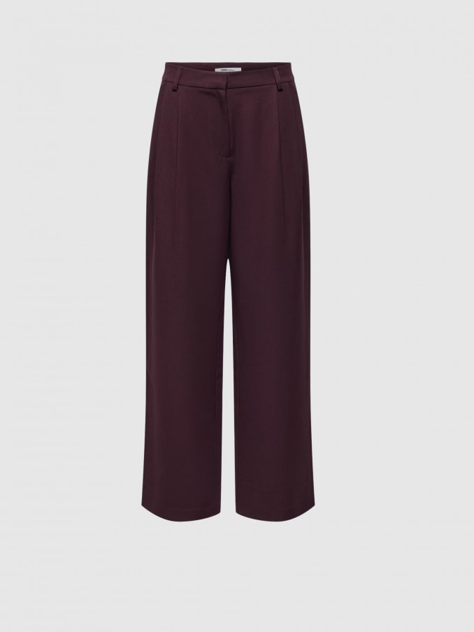 Pantalones Mujer Burdeos Only