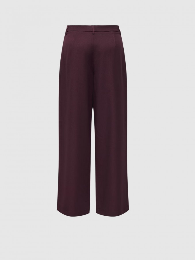 Pantalones Mujer Burdeos Only