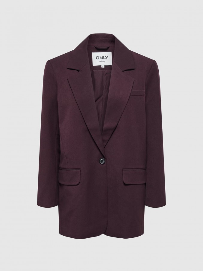Blazer Mujer Burdeos Only