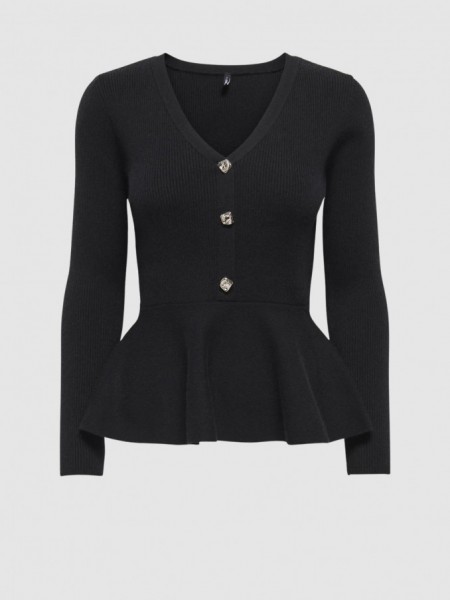 Camisola Only Mulher Onlsina Ls V-Neck Button
Peplum Ex Knt