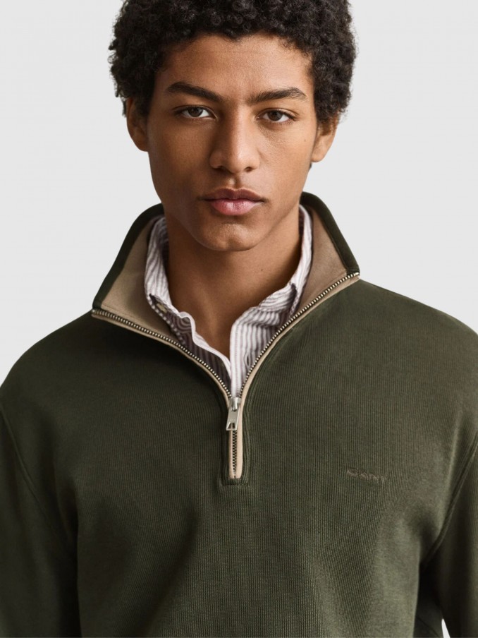 Sweatshirt Hombre Verde Oscuro Gant