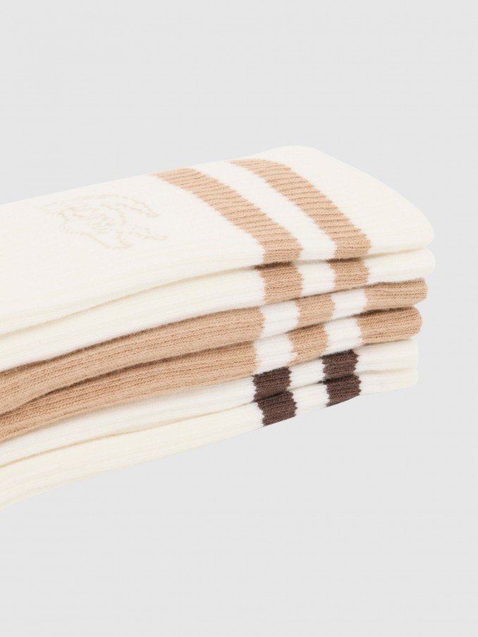 Calcetines Mujer Beige Lacoste