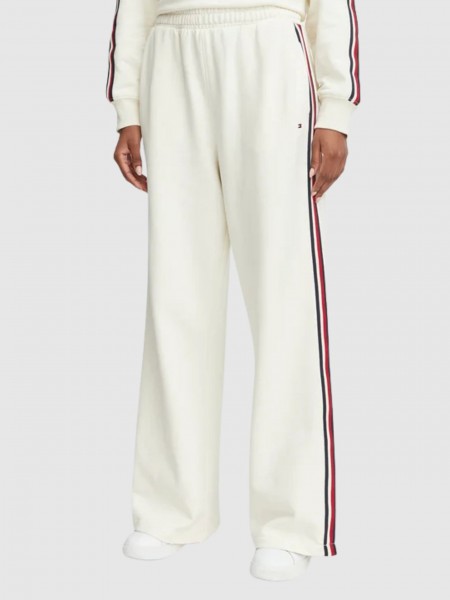 Calças Tommy Hilfiger Mulher Wide Leg Jogger Calças Tommy Hilfiger Mulher Wide Leg Jogger