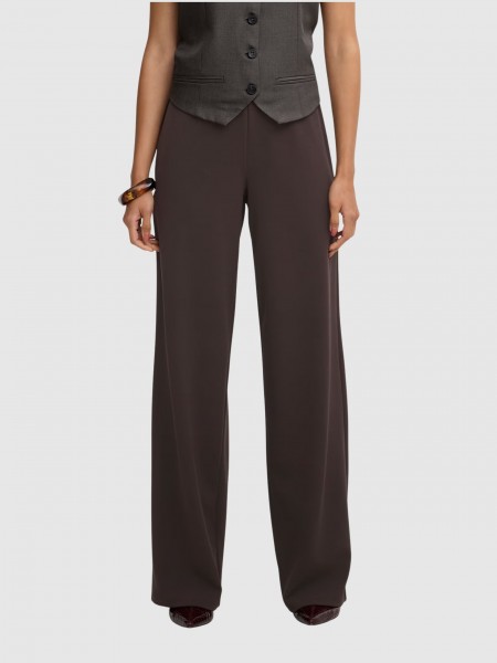Pantalones Mujer Casta�o Oscuro Only